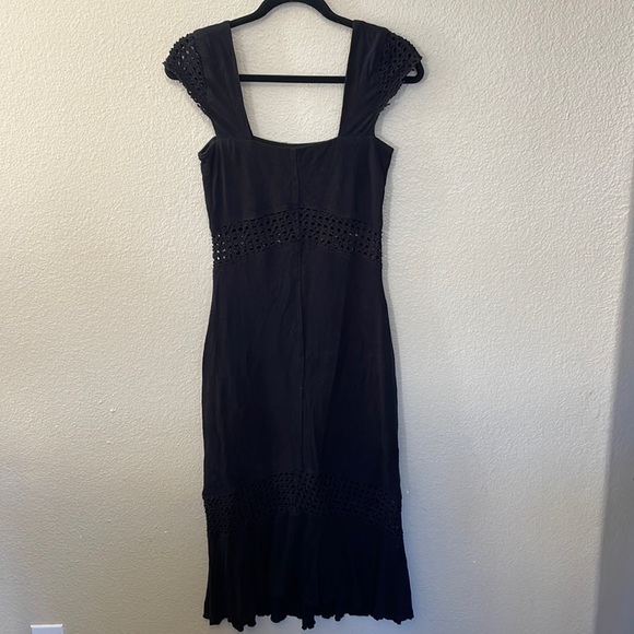 Free People Dresses & Skirts - Free People Beach black crochet maxi dress Size S